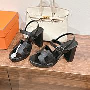 Hermes Black Sandal Heel 9cm - 3
