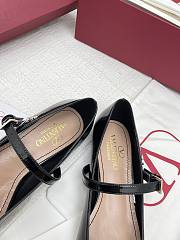 Valentino Garavani Patent Black Mary Jane Flats - 5