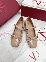 Valentino Garavani Patent Beige Mary Jane Flats - 5