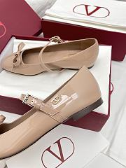 Valentino Garavani Patent Beige Mary Jane Flats - 2