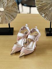 Fendi Colibri 85mm FF Mesh Slingback Pink Pump Heel - 1