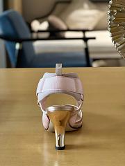 Fendi Colibri 85mm FF Mesh Slingback Pink Pump Heel - 5