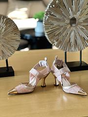 Fendi Colibri 85mm FF Mesh Slingback Pink Pump Heel - 4