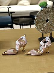 Fendi Colibri 85mm FF Mesh Slingback Pink Pump Heel - 3