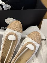 Chanel Ballet Flats Raffia White & Beige - 5