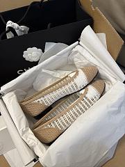 Chanel Ballet Flats Raffia White & Beige - 3