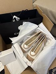 Chanel Ballet Flats Raffia White & Beige - 2