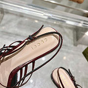 Gucci Red Wine Patent Strappy Ballet Flat - 4