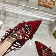Gucci Red Wine Patent Strappy Ballet Flat - 3