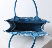 Dior Medium Book Tote Celestial Blue White D-Butterfly 36x27.5x16.5cm - 6