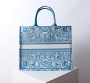 Dior Large Book Tote Celestial Blue White D-Butterfly 42x18x35cm - 3