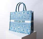 Dior Large Book Tote Celestial Blue White D-Butterfly 42x18x35cm - 4
