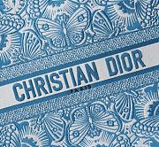 Dior Large Book Tote Celestial Blue White D-Butterfly 42x18x35cm - 2