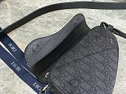 Dior Mini Saddle Bag Black Oblique Jacquard 19.5x15x5.5cm  - 2