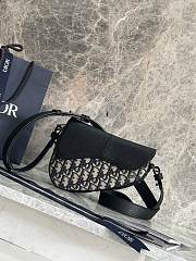 Dior Mini Saddle Bag Beige Black Oblique 19.5x15x5.5cm - 1