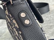 Dior Mini Saddle Bag Beige Black Oblique 19.5x15x5.5cm - 6