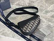 Dior Mini Saddle Bag Beige Black Oblique 19.5x15x5.5cm - 5