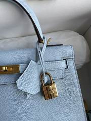 Hermes Kelly 25 Bag Light Blue Epsom Gold 25cm - 6