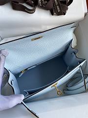 Hermes Kelly 25 Bag Light Blue Epsom Gold 25cm - 4