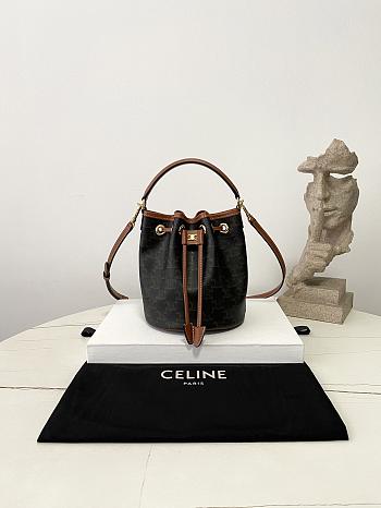 Celine Teen Clara Bag In Triomphe Canvas 19x16x16cm