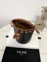 Celine Teen Clara Bag In Triomphe Canvas 19x16x16cm - 5