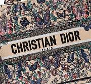 Dior Medium Book Tote Raffia Blue Papillon 36x27.5x16.5cm - 3