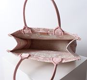 Dior Medium Book Tote Peach Pink White D-Butterfly 36x27.5x16.5cm - 5