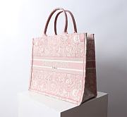 Dior Large Book Tote Peach Pink White D-Butterfly 42x18x35cm - 4