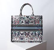 Dior Large Book Tote White Blue Papillon 42x18x35cm - 5