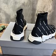 Balenciaga Black Knit Speed Trainer Sneakers  - 5