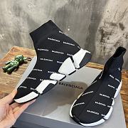 Balenciaga Black Knit Speed Trainer Sneakers  - 4