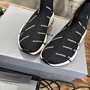 Balenciaga Black Knit Speed Trainer Sneakers  - 2