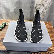 Balenciaga Black Knit Speed Trainer Sneakers  - 3