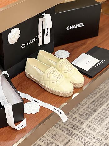 Chanel Espadrille Light Yellow Lambskin