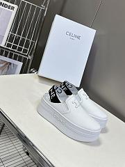 Celine Block Wedge Mule Calfskin White - 1
