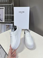 Celine Block Wedge Mule Calfskin White - 3