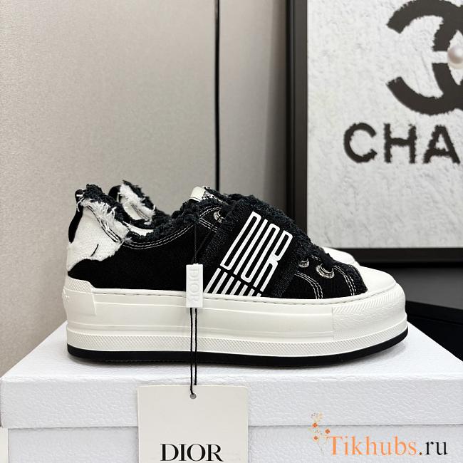 Dior Walk'n'Dior Platform Black White Fringed Sneaker  - 1