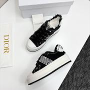 Dior Walk'n'Dior Platform Black White Fringed Sneaker  - 3