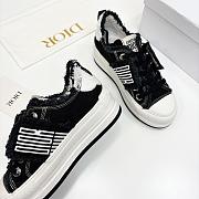 Dior Walk'n'Dior Platform Black White Fringed Sneaker  - 2