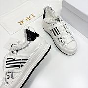 Dior Walk'n'Dior Platform White Black Fringed Sneaker - 3