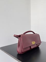 Balenciaga Bel Air Small Shoulder Bag Burgundy Gold 26.9x14x5.3cm - 6