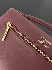Balenciaga Bel Air Small Shoulder Bag Burgundy Gold 26.9x14x5.3cm - 5
