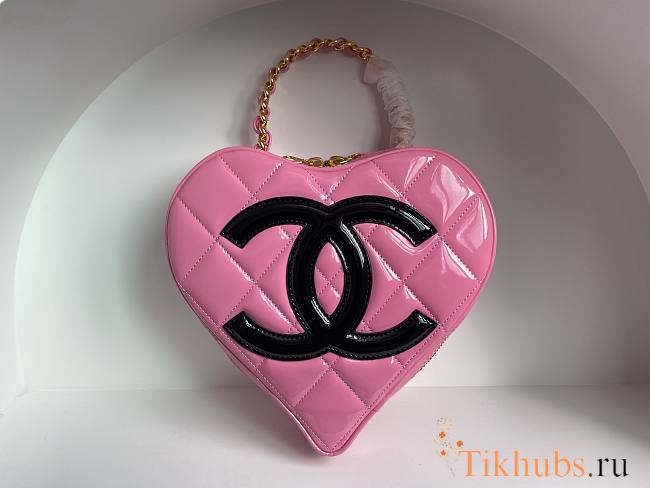 Chanel Heart Bag Pink Patent  - 1