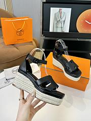 Hermes Elda Espadrille Black Heel  - 5