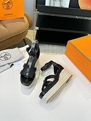 Hermes Elda Espadrille Black Heel  - 2