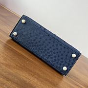 Hermes Kelly 25 Bag Navy Blue Ostrich Gold 25cm - 4