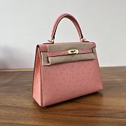 Hermes Kelly 25 Bag Pink Ostrich Gold 25cm - 5
