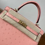 Hermes Kelly 25 Bag Pink Ostrich Gold 25cm - 3