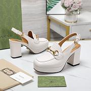 Gucci Slingback Pump White Heel 8cm - 4