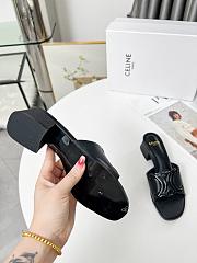 Celine Clemence Mule Lambskin Black Heel 4cm - 5